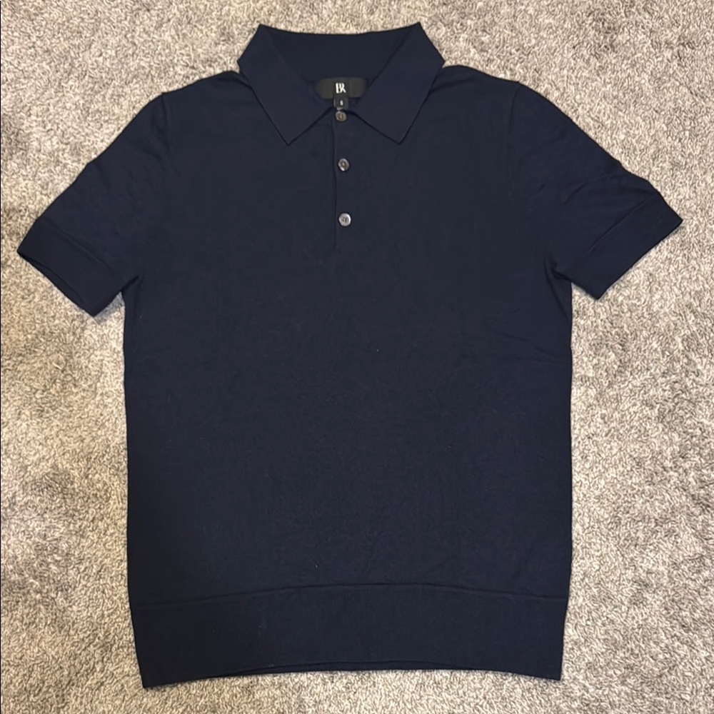 Banana Republic Cashmere Silk Navy Sweater Polo